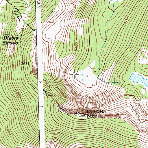 Topographic Map of Diablo Mountain, ID