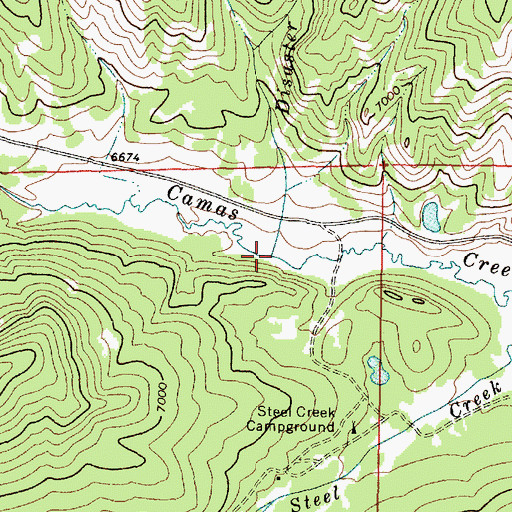 Topographic Map of Disaster Creek, ID