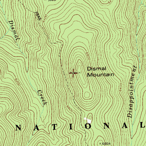 Topographic Map of Dismal Mountain, ID
