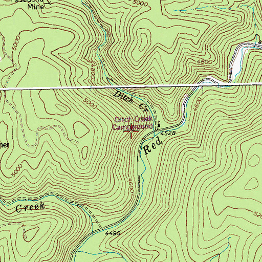 Topographic Map of Ditch Creek, ID