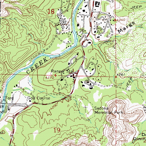Topographic Map of Sedona Ranger Station, AZ