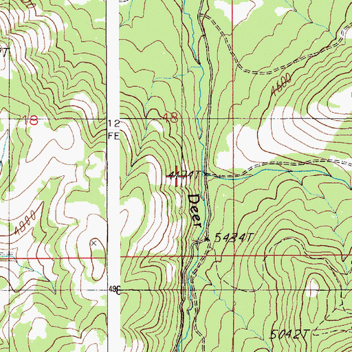Topographic Map of Doe Creek, ID