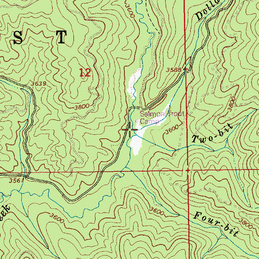 Topographic Map of Dollar Creek, ID