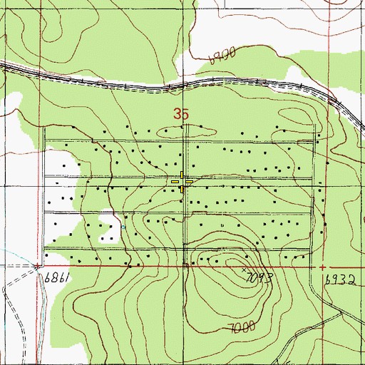 Topographic Map of Sherwood Forest Estates, AZ