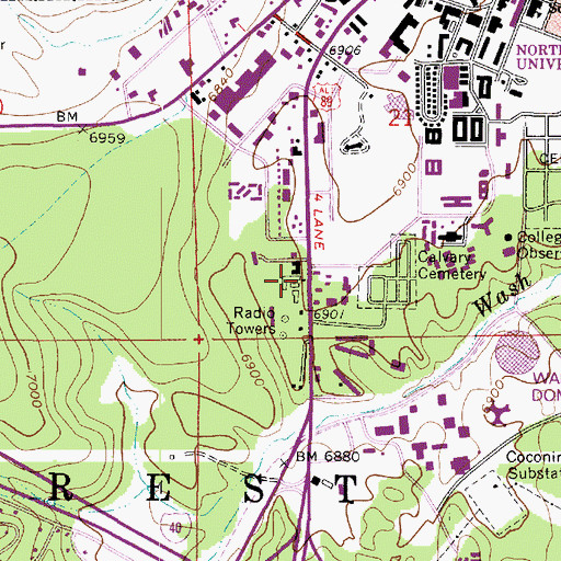 Topographic Map of Sherwood Forest Shopping Center, AZ