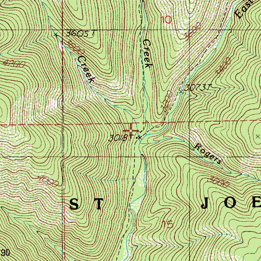 Topographic Map of Donaldson Creek, ID