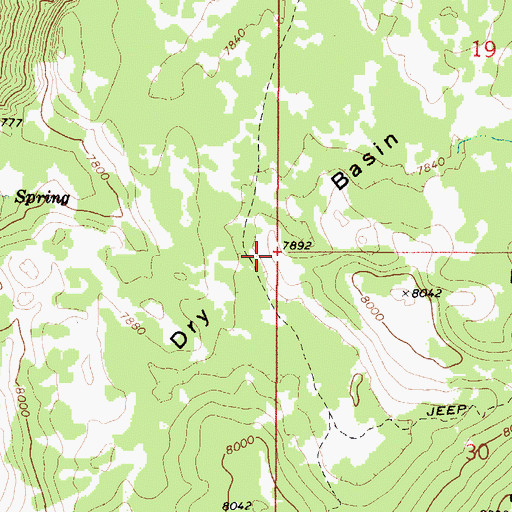 Topographic Map of Dry Basin, ID
