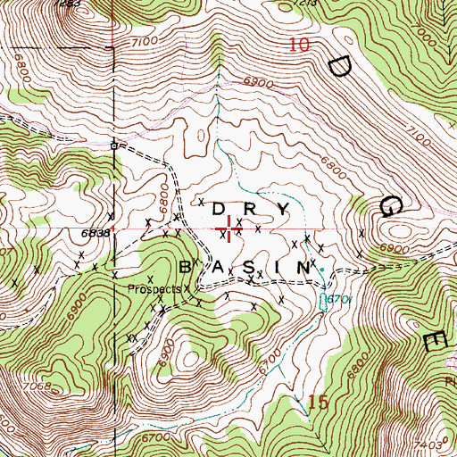 Topographic Map of Dry Basin, ID