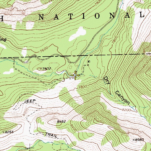 Topographic Map of Dry Canyon, ID