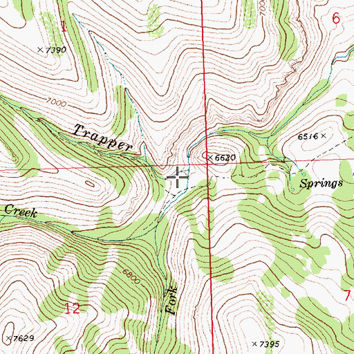 Topographic Map of Dry Fork, ID