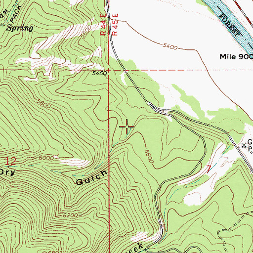 Topographic Map of Dry Gulch, ID