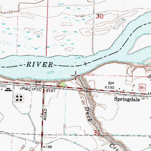 Topographic Map of Duck Creek, ID