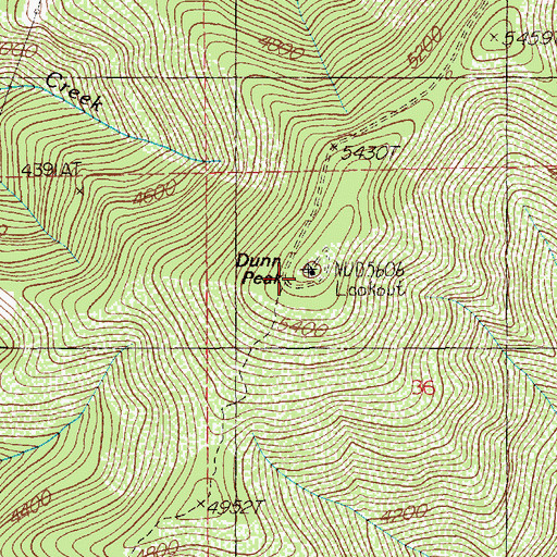 Topographic Map of Dunn Peak, ID