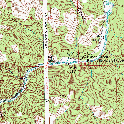 Topographic Map of Dutch Creek, ID