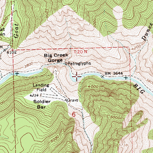 Topographic Map of Eagan Creek, ID