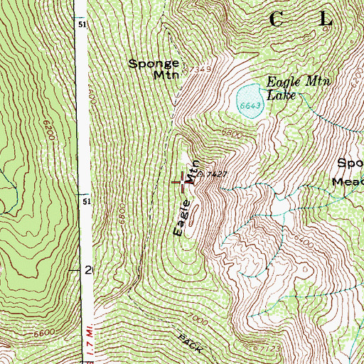 Topographic Map of Eagle Mountain, ID