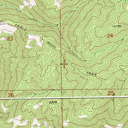 Topographic Map of Eagle Rock Trail, ID