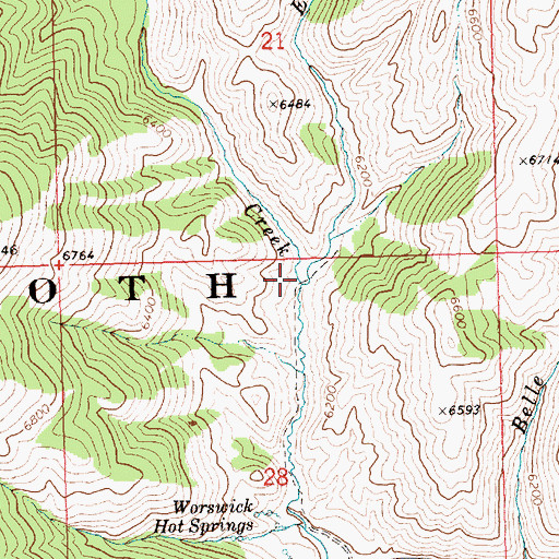 Topographic Map of East Fork Worswick Creek, ID