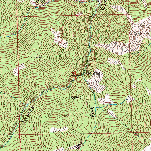 Topographic Map of East Fork James Creek, ID