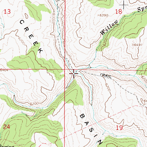 Topographic Map of East Fork Fall Creek, ID