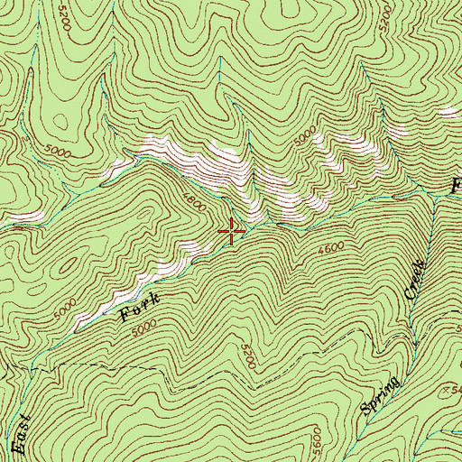 Topographic Map of East Fork Fivemile Creek, ID