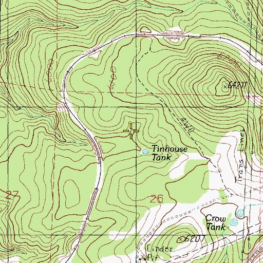 Topographic Map of Tinhouse Tank, AZ
