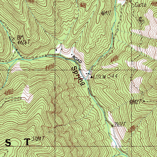 Topographic Map of East Fork Spring Creek, ID
