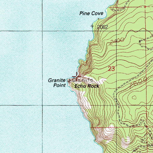 Topographic Map of Echo Rock, ID