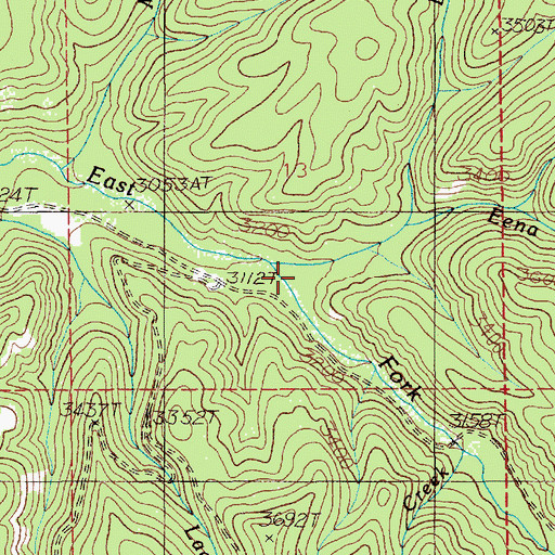 Topographic Map of Eena Creek, ID