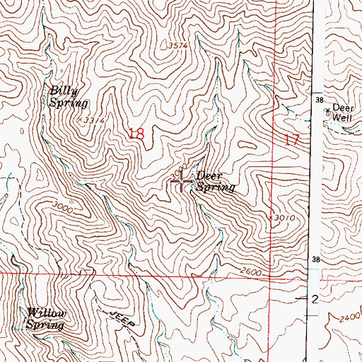 Topographic Map of Deer Spring, AZ