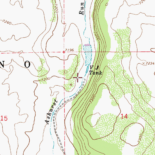 Topographic Map of V J Tank, AZ