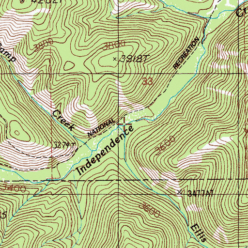 Topographic Map of Ellis Creek, ID