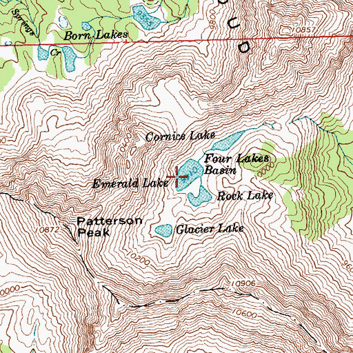 Topographic Map of Emerald Lake, ID