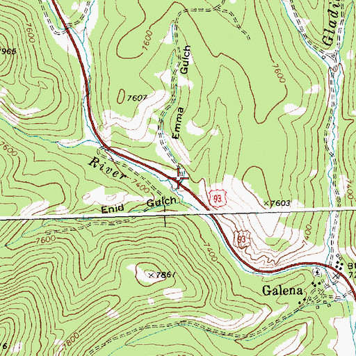 Topographic Map of Emma Gulch, ID