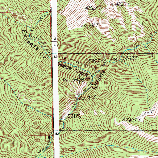 Topographic Map of Entente Creek, ID
