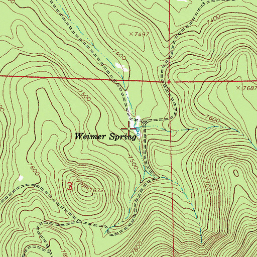 Topographic Map of Weimer Tank, AZ