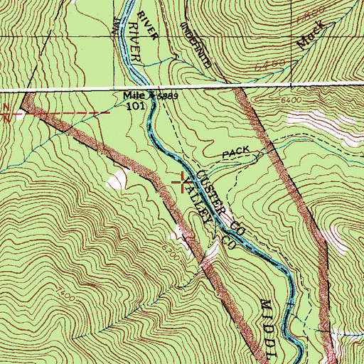 Topographic Map of Fall Creek, ID