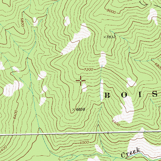 Topographic Map of Falls Creek, ID