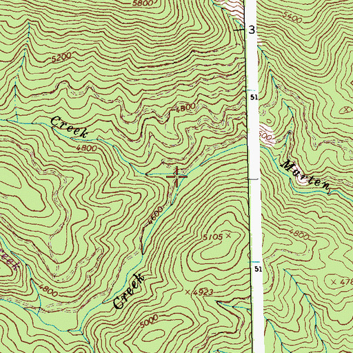 Topographic Map of False Creek, ID