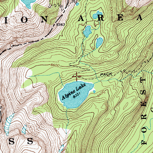 Topographic Map of Feather Lakes, ID