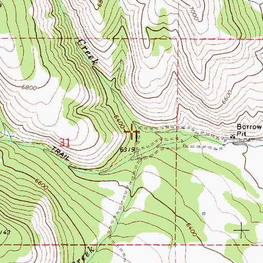 Topographic Map of Fern Creek, ID