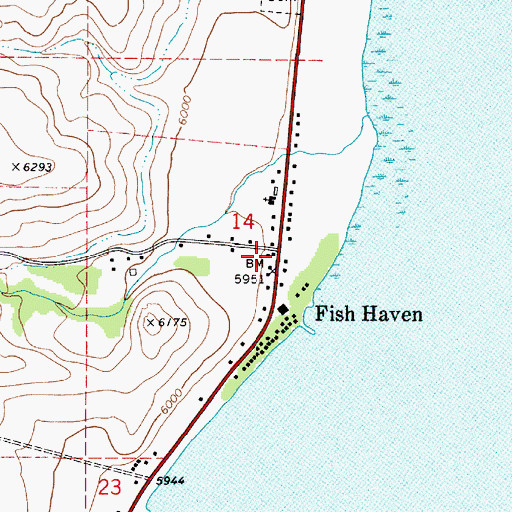 Topographic Map of Fish Haven, ID