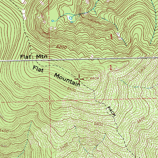Topographic Map of Flat Mountain, ID