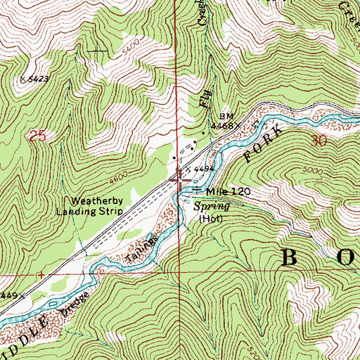 Topographic Map of Fly Creek, ID