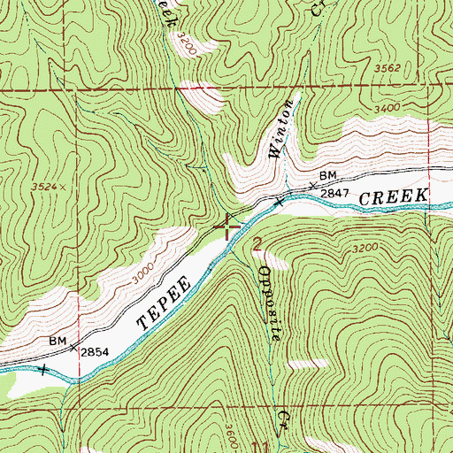 Topographic Map of Forks Creek, ID
