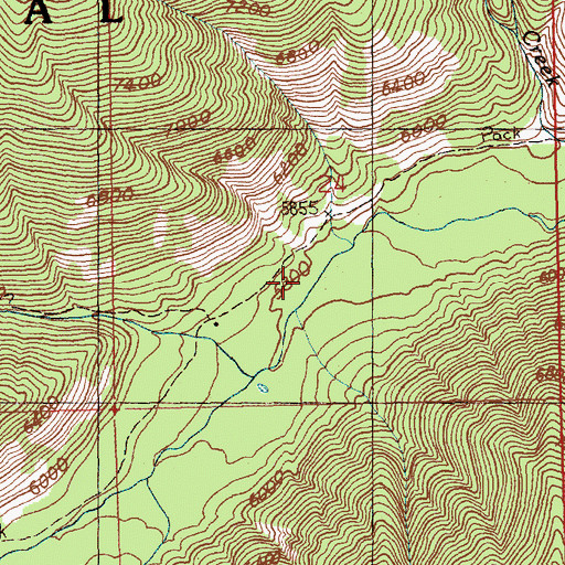 Topographic Map of Forty-four Creek, ID