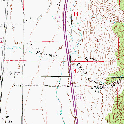 Topographic Map of Fourmile Canyon, ID