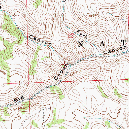 Topographic Map of Franks Canyon, ID