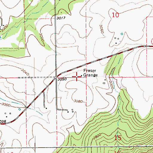 Topographic Map of Fraser Grange, ID
