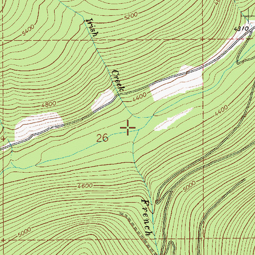 Topographic Map of French Creek, ID